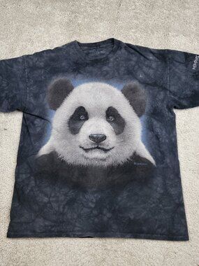 The Mountain Giant Panda Face Graphic T-Shirt Size 2XL XXL Animal Nature Tee USA